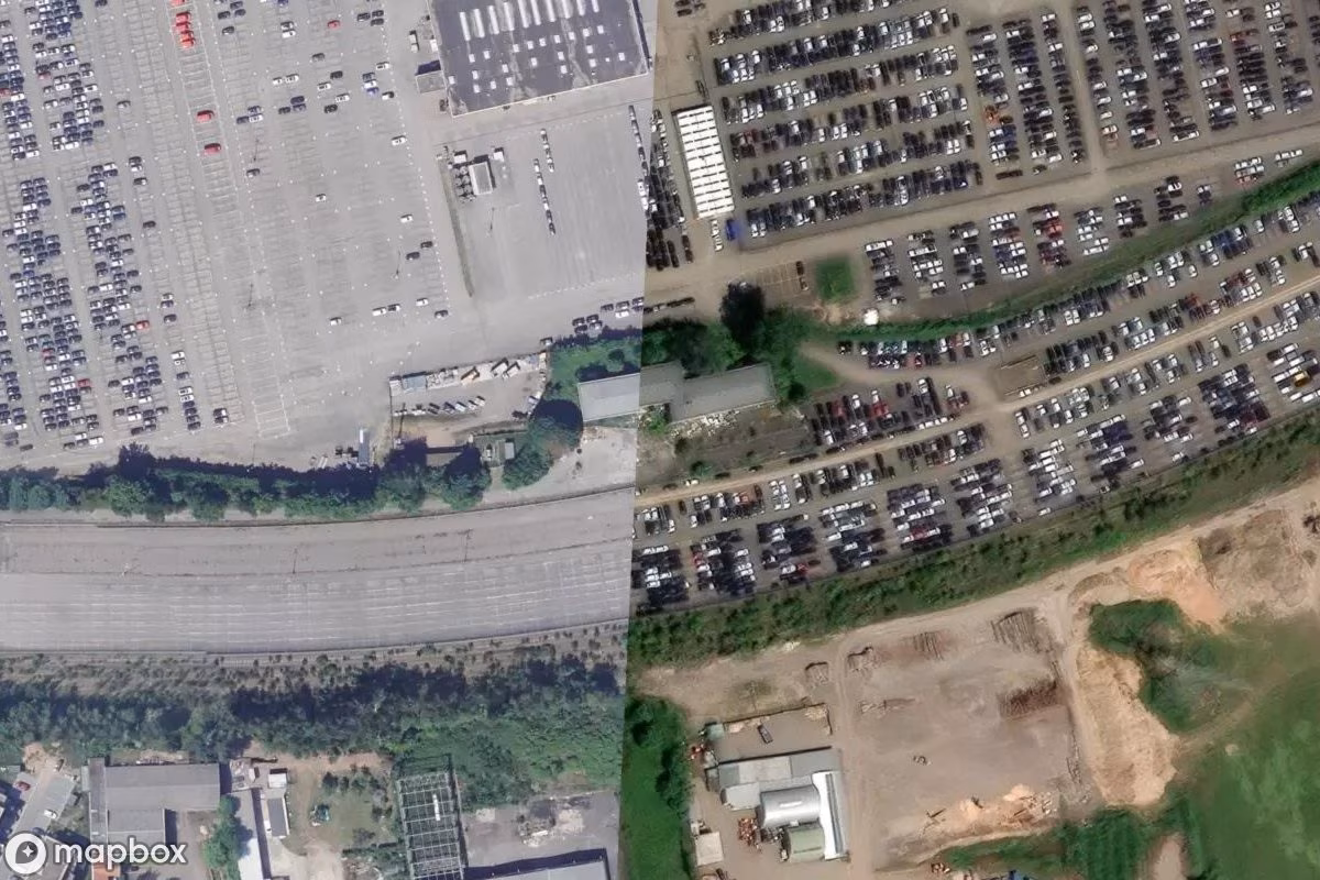 Kegelbahn und Gebäude