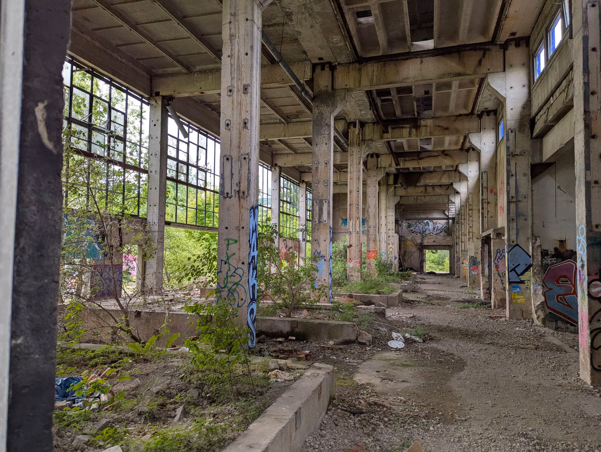 Aerial satellite view of Kraftwerk, an abandoned Power Plant in Blankenburg, Germany