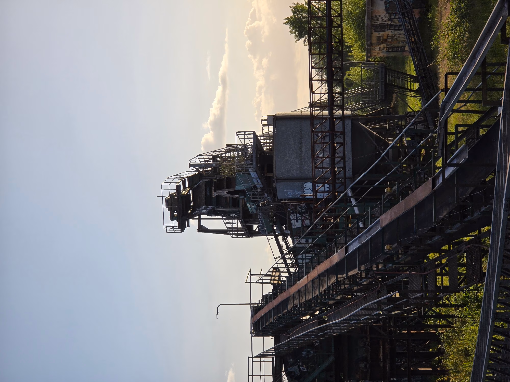 Aerial satellite view of Kieswerk, an abandoned Factory in Porta Westfalica, Germany