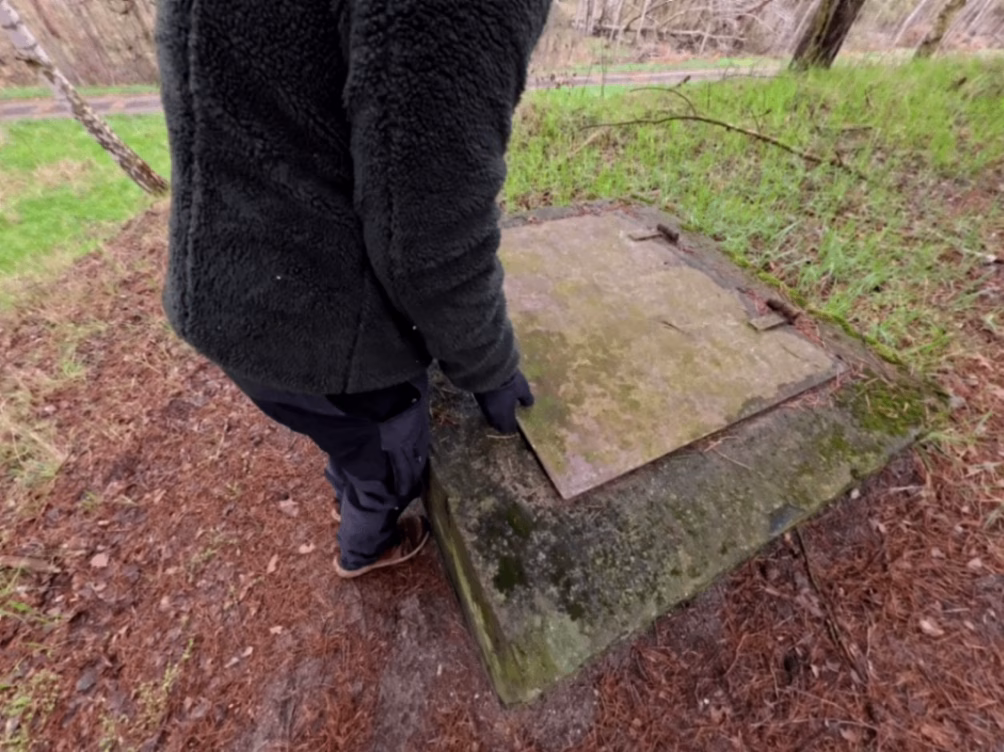 Aerial satellite view of Medizinbunker, an abandoned Bunker in Burg, Germany