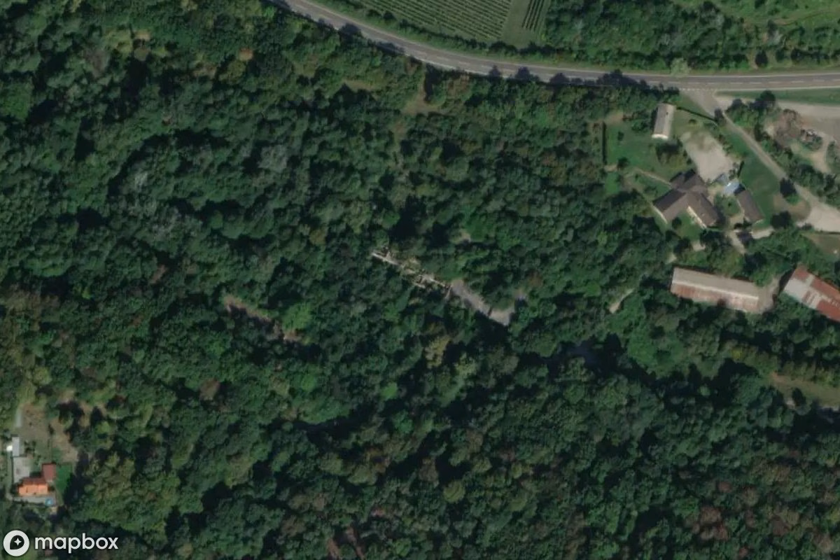 Aerial satellite view of Lost Place, an abandoned  in Pezinok, Slovakia