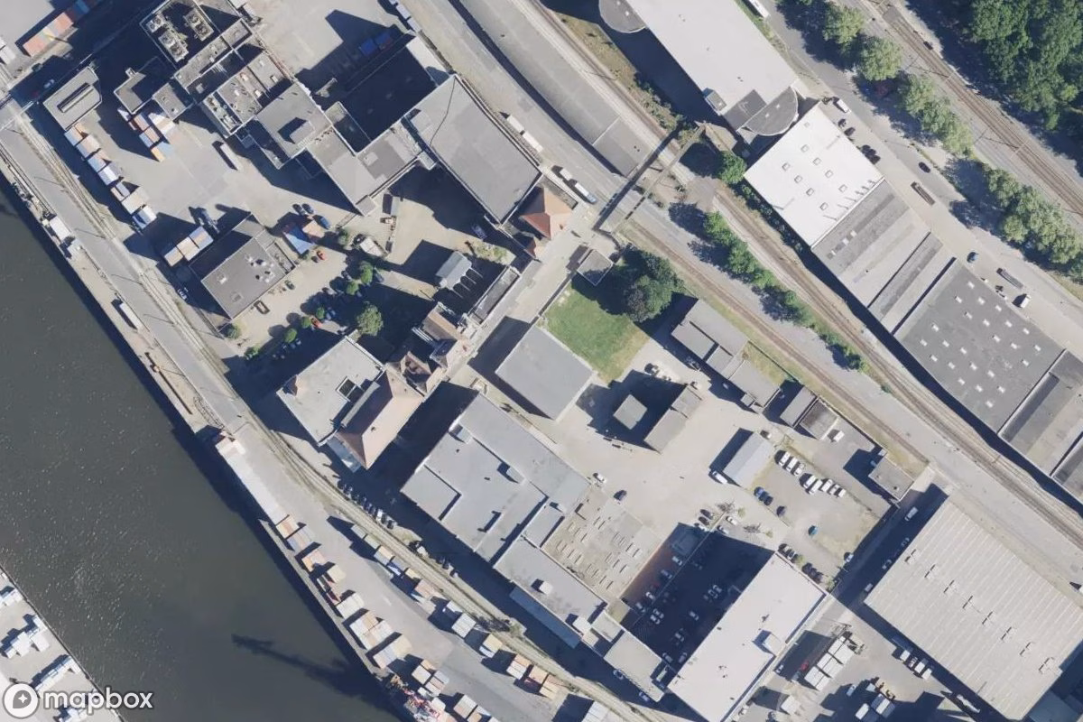 Satellittbilde fra luften av Gebäude, et forlatt i Bremen, Tyskland