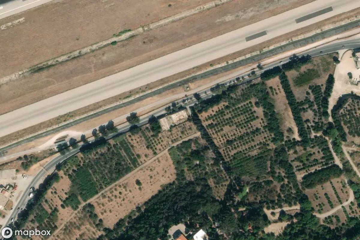 Aerial satellite view of Lost Place, an abandoned  in Paradeisi, Greece
