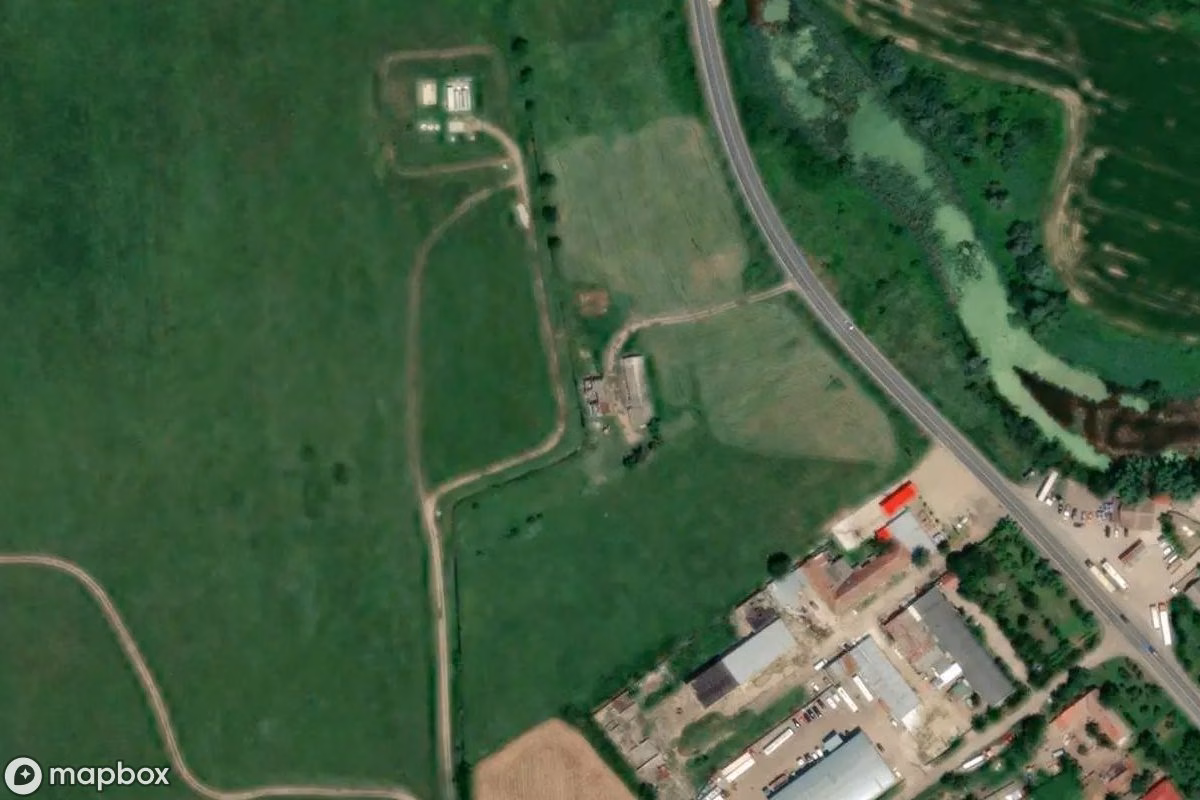 Aerial satellite view of Ruine, an abandoned Ruin in Jebel, Romania