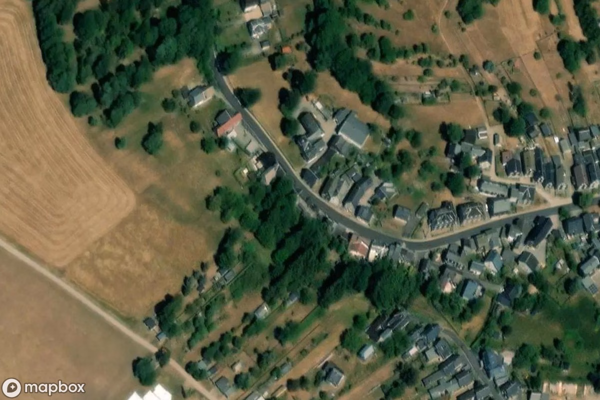 Műholdas légi felvétel Haus Amish helyszínről, egy elhagyatott itt: Schwarzatal, Németország