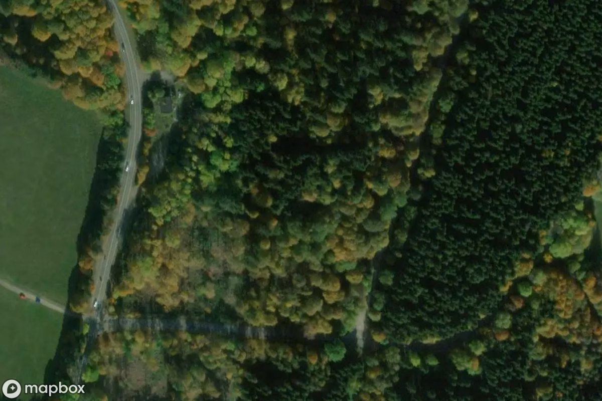 Vista aérea por satélite de Bunker, un Búnker abandonado en Elbingerode, Alemania