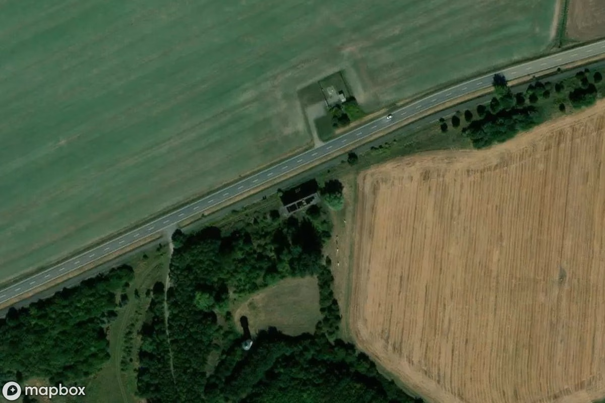 Vista aérea por satélite de Kohlebeschickungsanlage, un  abandonado en Lützen, Alemania