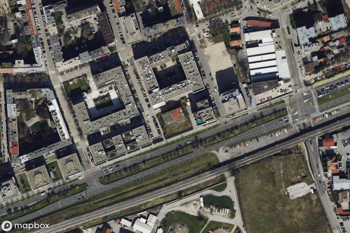 Aerial satellite view of Ölfabrik, an abandoned Factory in City of Zagreb, Croatia