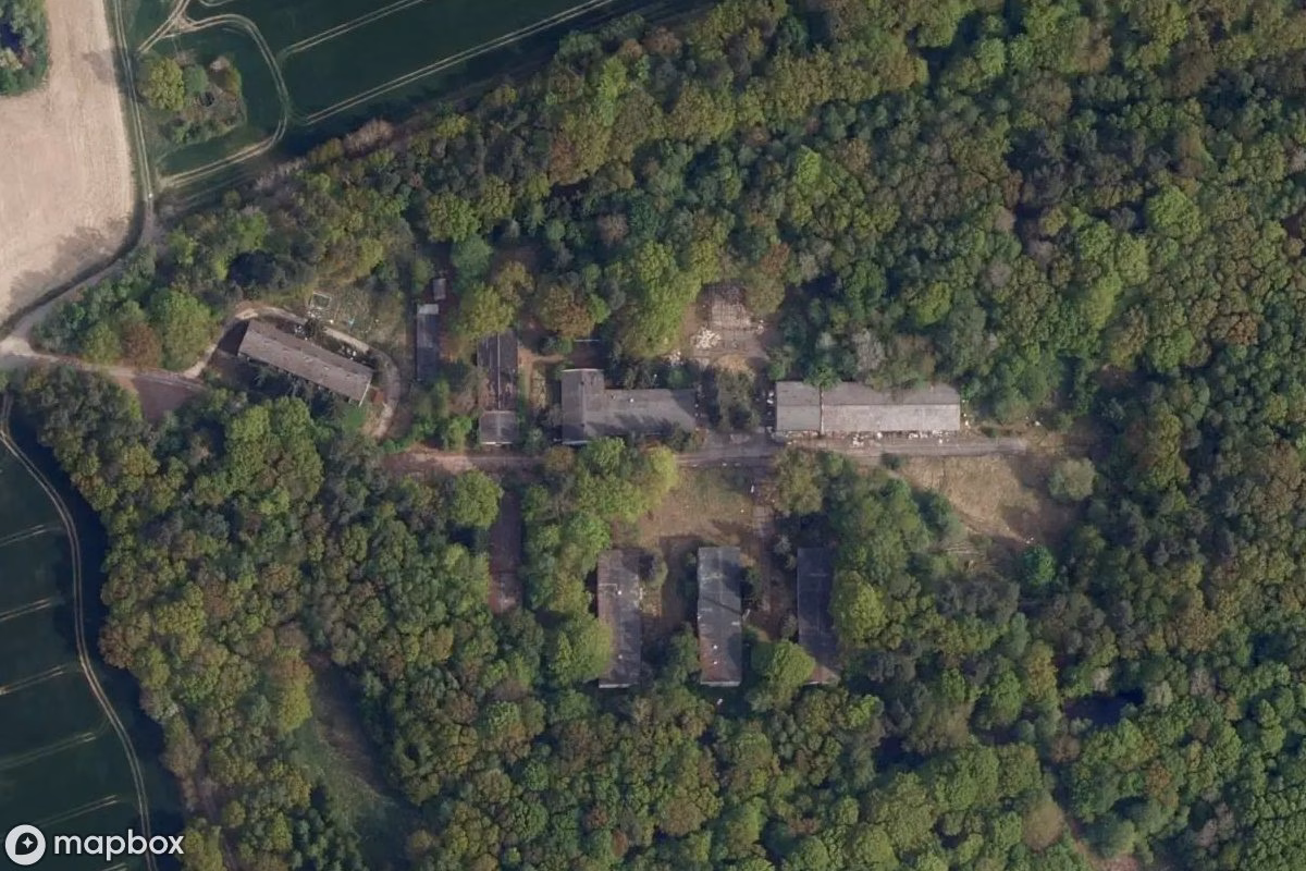 Satelitní letecký pohled na Militär, opuštěné Vojenský objekt v Pritzwalk, Německo