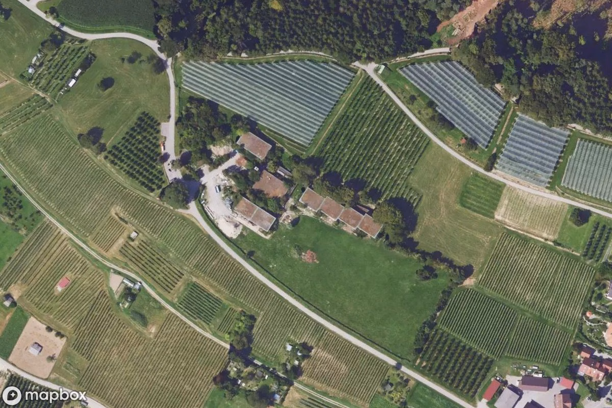 Satellittbilde fra luften av Kinderheim, et forlatt Sykehus i Berg, Tyskland