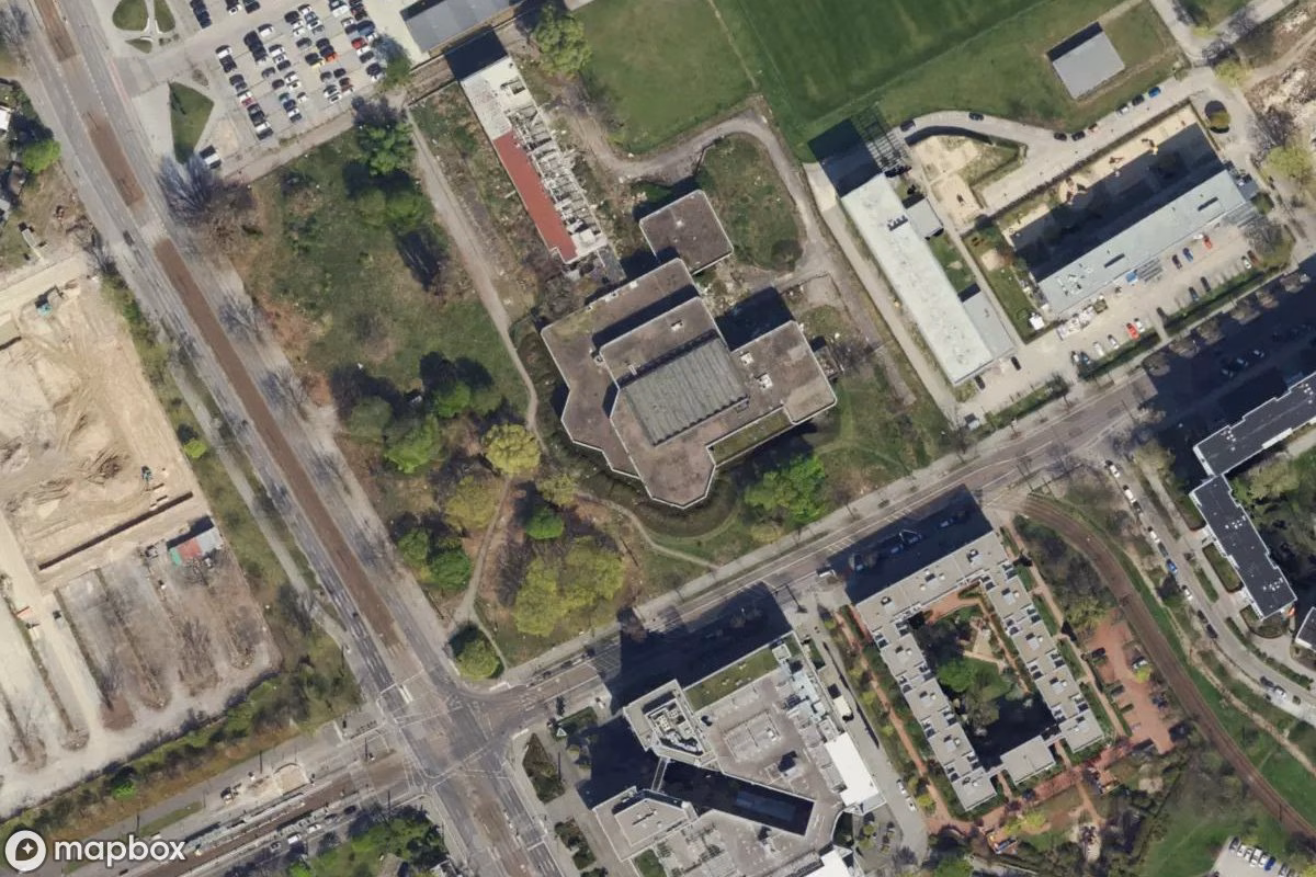 Satellitbillede set fra luften af Sporthotel, et forladt Hotel i Berlin, Tyskland