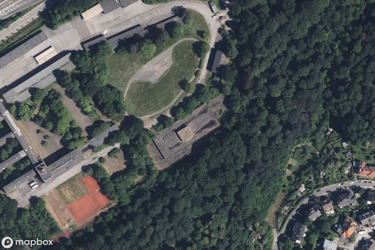 Műholdas légi felvétel Polizeischule helyszínről, egy elhagyatott Iskola itt: Essen, Németország