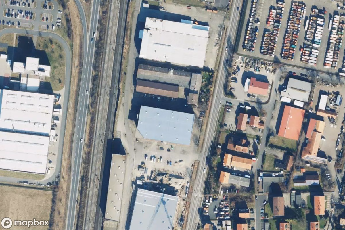 Aerial satellite view of Möbeldiscounter, an abandoned Shop in Bovenden, Germany