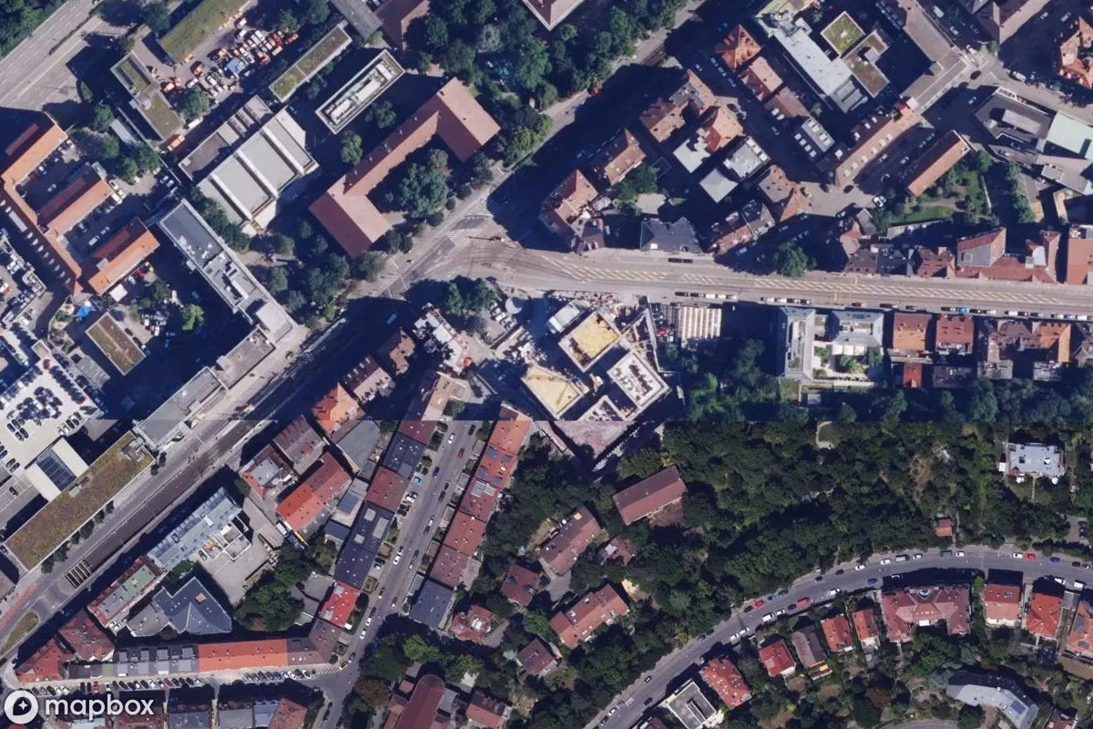 Vue aérienne satellite de Schule, un École abandonné à Stuttgart, Allemagne