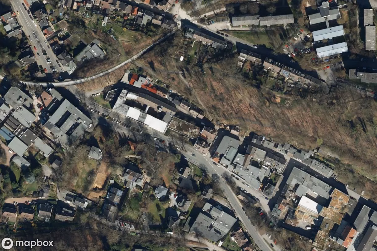 Satellitbillede set fra luften af Fabrik, et forladt Fabrik i Iserlohn, Tyskland