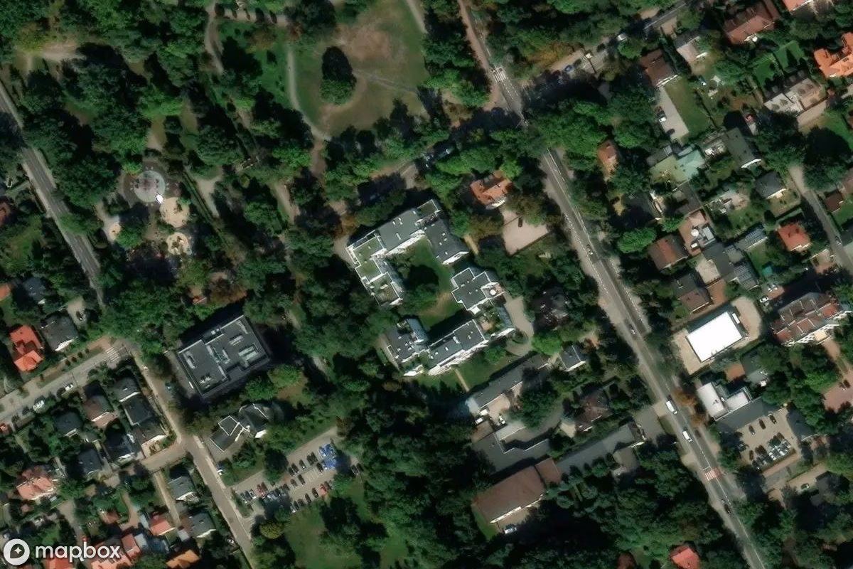 Satelitarny widok z lotu ptaka Kreiskrankenhaus, opuszczone Szpital w Grodzisk Mazowiecki, Polska