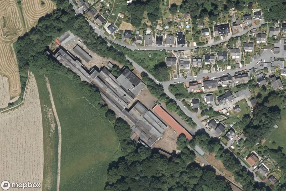 Satellittbilde fra luften av Gießerei, et forlatt Fabrikk i Hagen, Tyskland