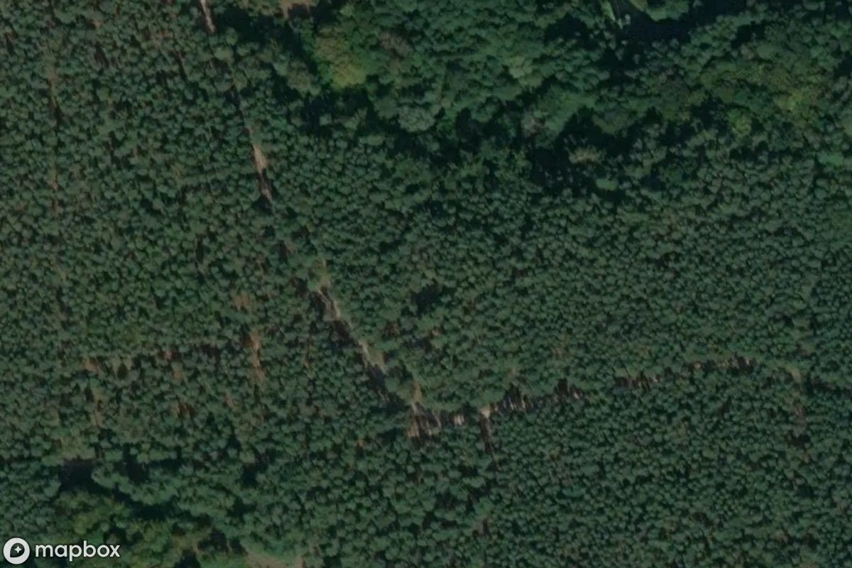 Vue aérienne satellite de MRU Pz W 850, un Site militaire abandonné à gmina Bledzew, Pologne