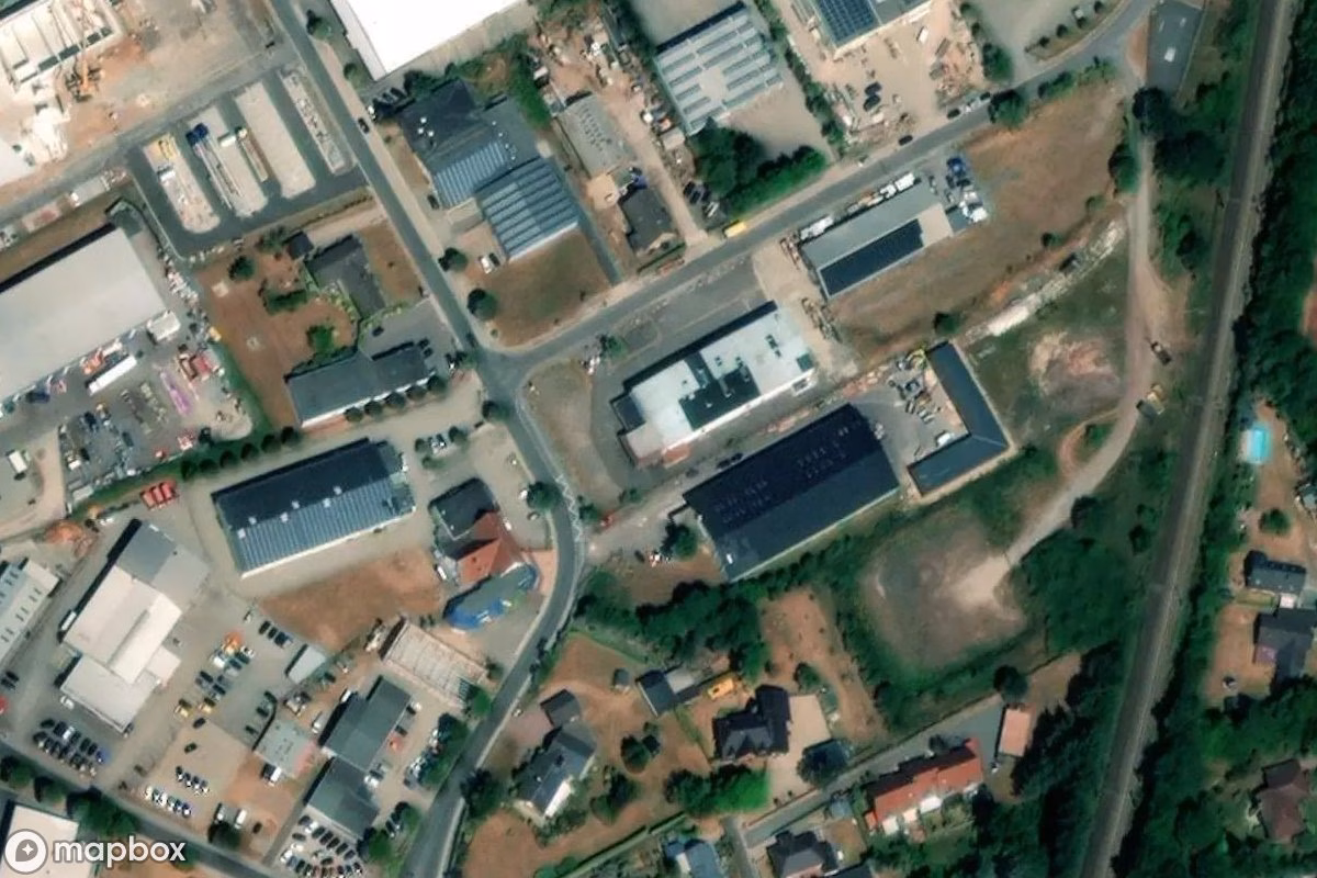 Vue aérienne satellite de Disco, un Discothèque abandonné à Tarp, Allemagne