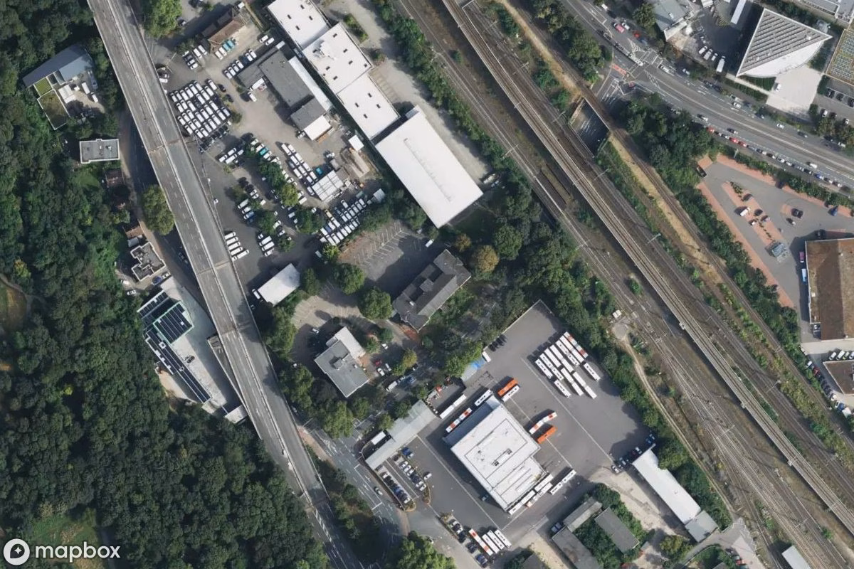 Satelitarny widok z lotu ptaka Kaserne, opuszczone Obiekt wojskowy w Mainz, Niemcy