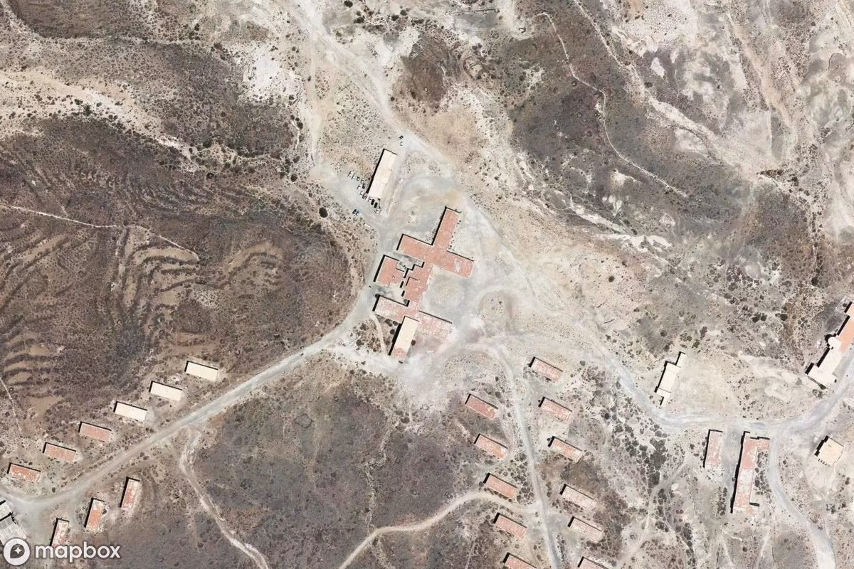Aerial satellite view of Sanatorium Abades, an abandoned Hospital in Arico, Spain