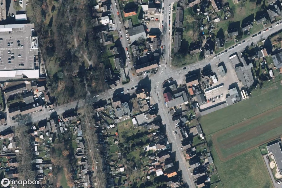 Aerial satellite view of Gaststätte Zum Deutschen Eck, an abandoned Restaurant in Bergkamen, Germany