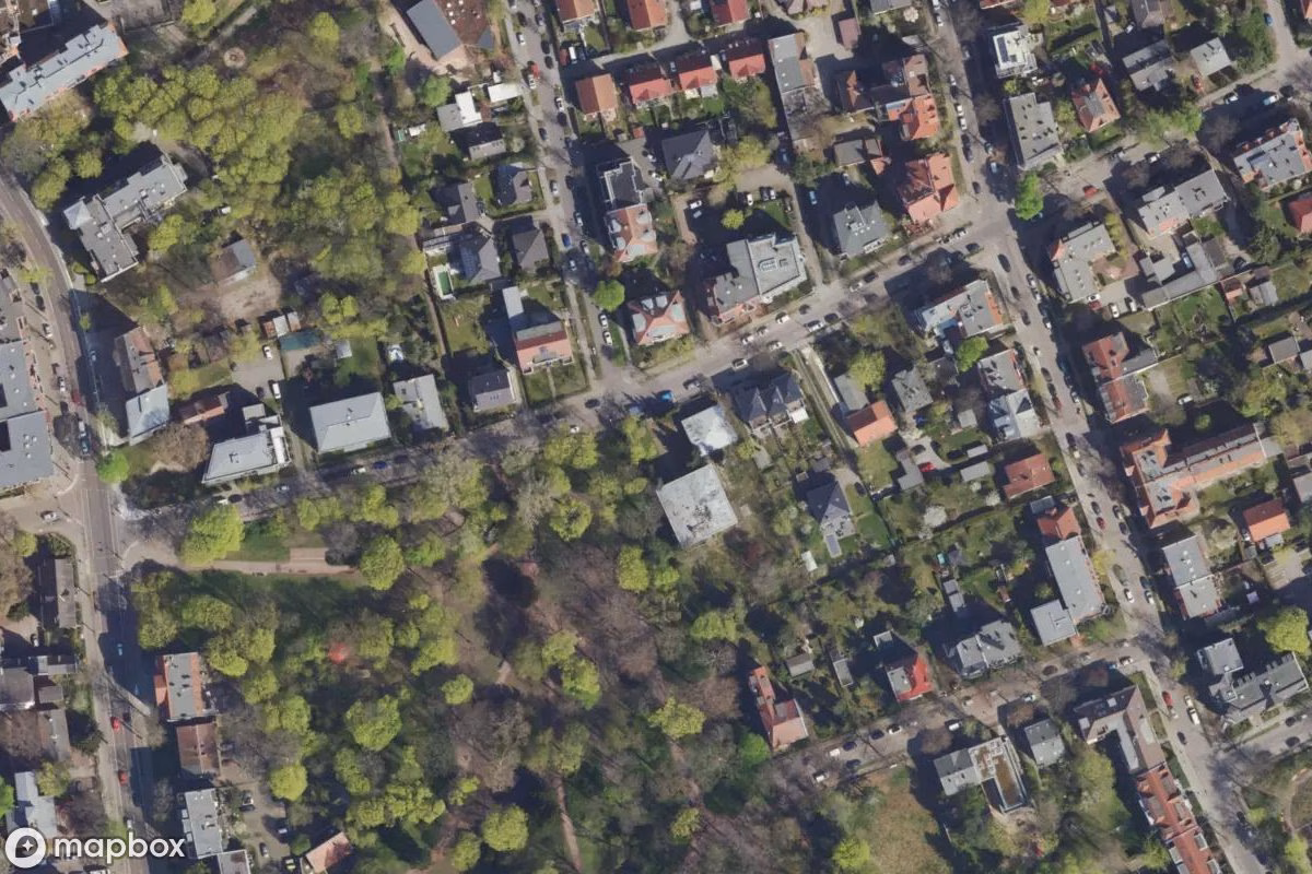 Aerial satellite view of Bulgarische Botschaft, an abandoned in Berlin, Germany