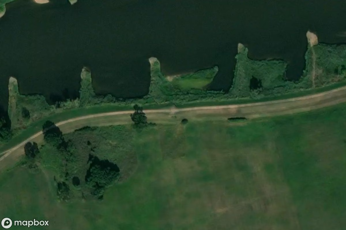 Aerial satellite view of Bunker, an abandoned Bunker in Nietkowice, Poland