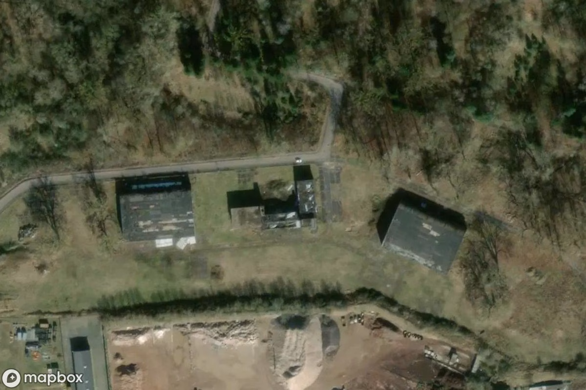 Satellittbilde fra luften av Fliegerhorst, et forlatt  i Schwerin, Tyskland