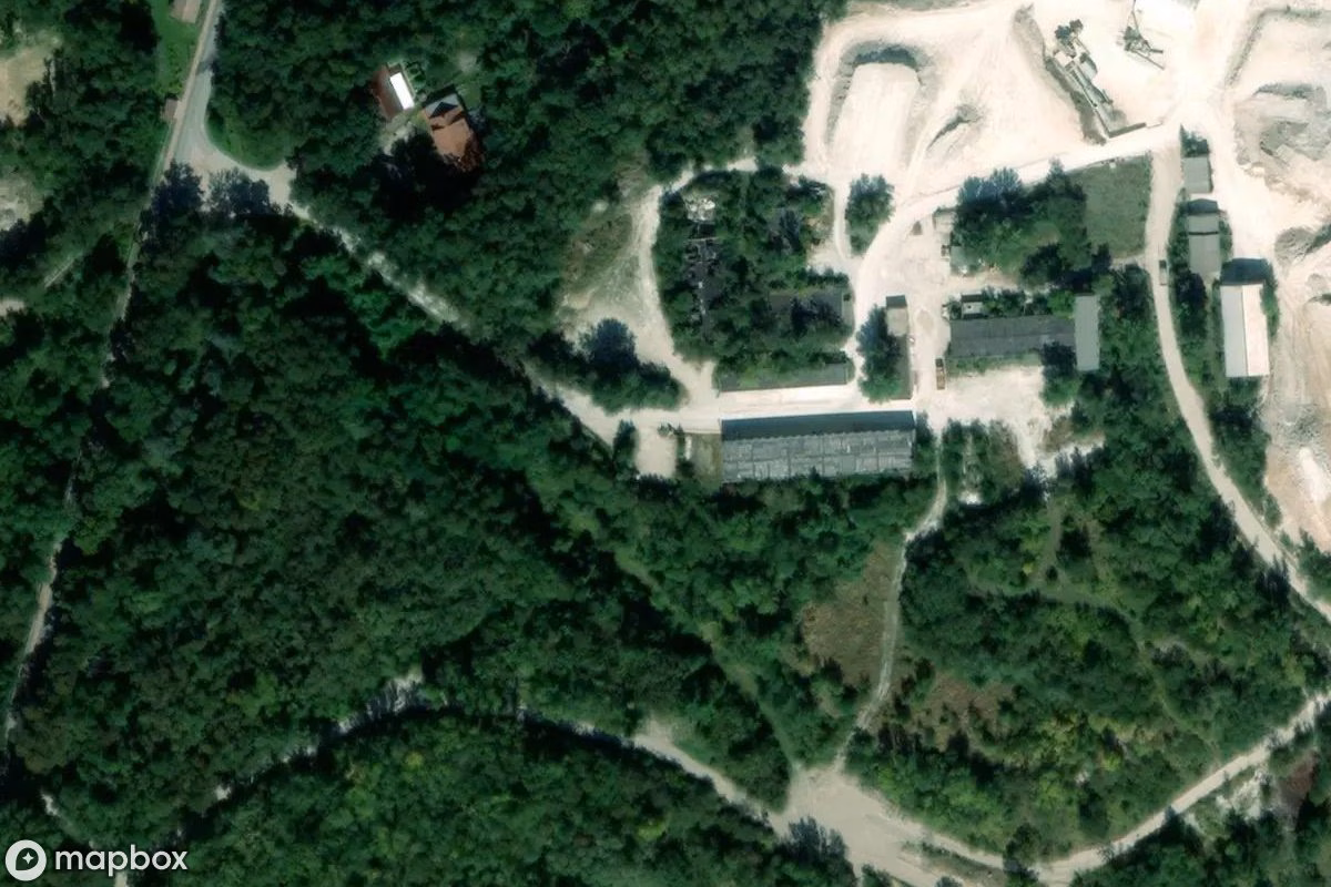 Aerial satellite view of Tonanlage, an abandoned Factory in Braunsbedra, Germany