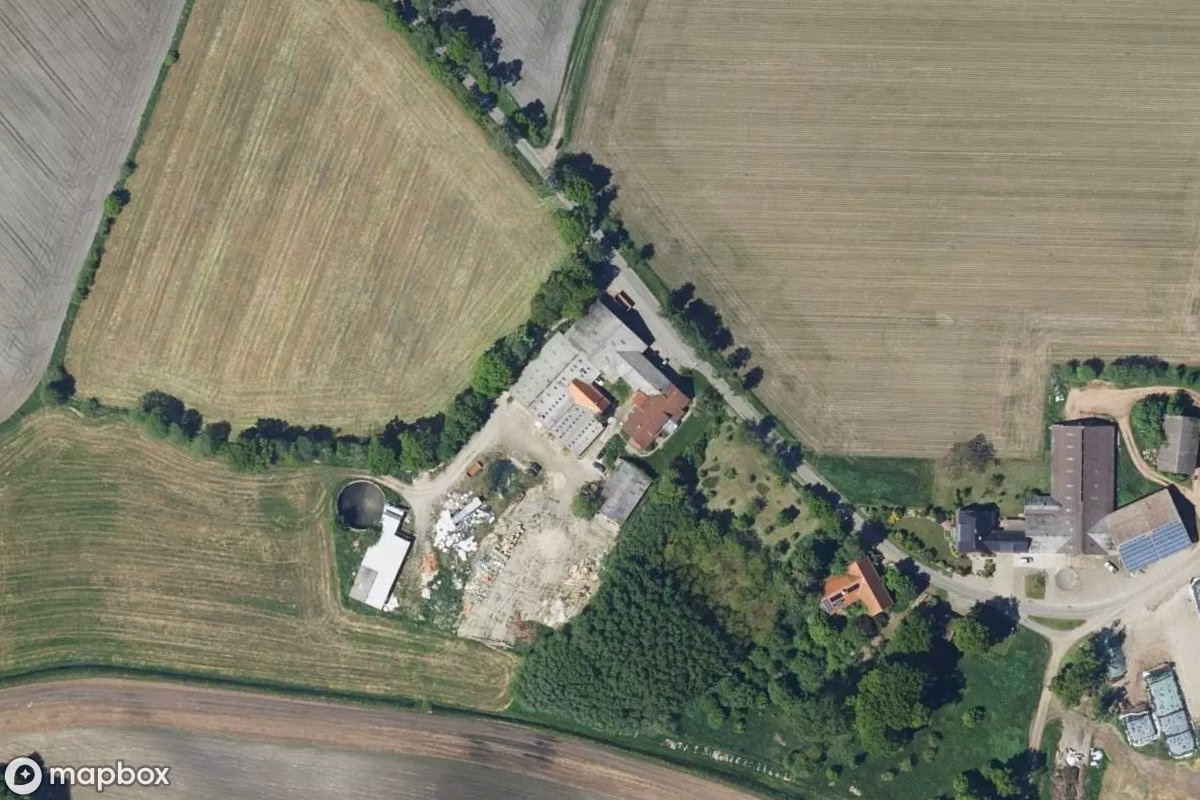 Aerial satellite view of Bauernhof, an abandoned Farm in Elsdorf, Germany