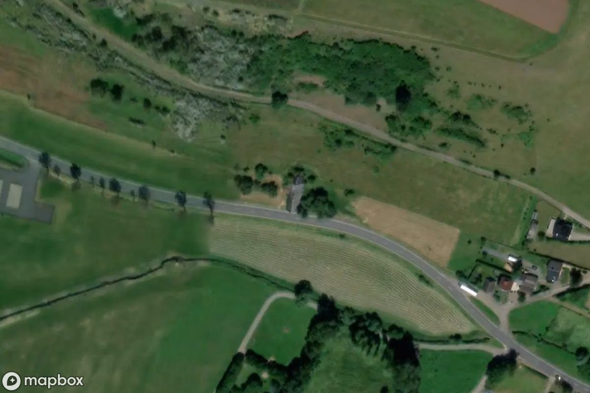 Satelitní letecký pohled na Haus Dreis-Brück, opuštěné  v Dreis, Německo