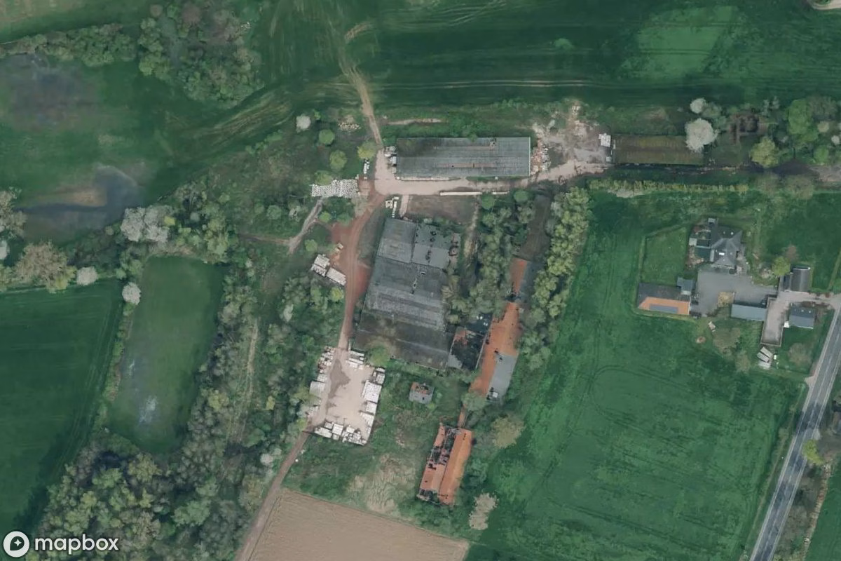 Satelitarny widok z lotu ptaka Ziegelei, opuszczone Fabryka w Rees, Niemcy