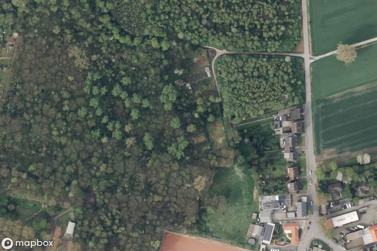 Aerial satellite view of Schrebergarten, an abandoned  in Herne, Germany