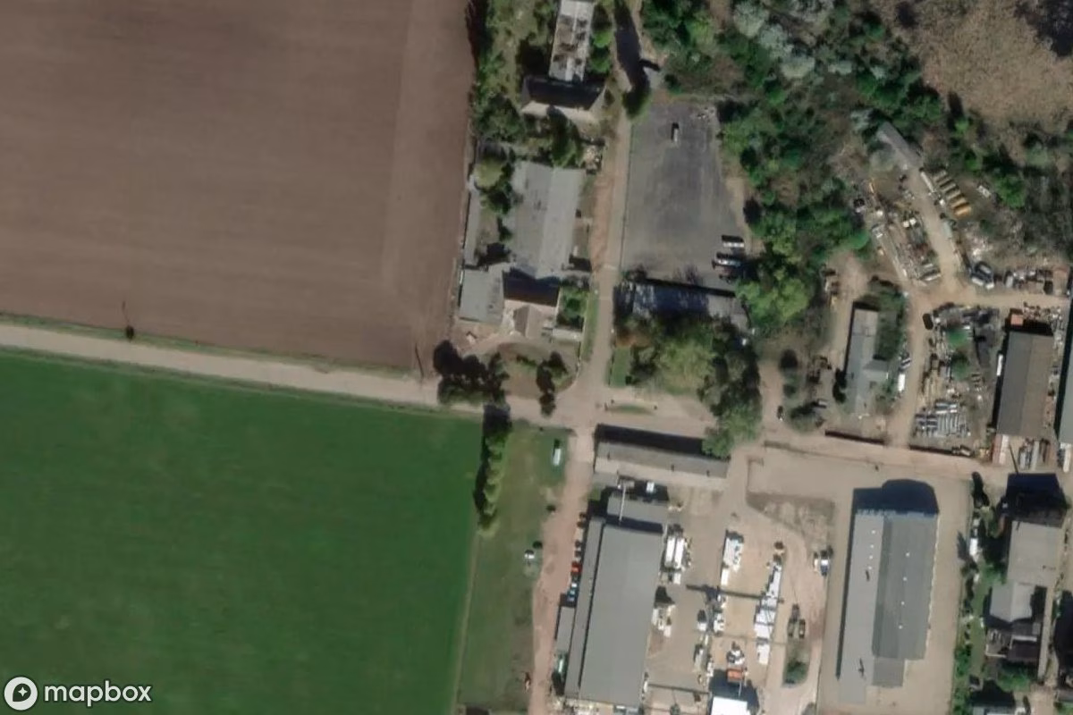 Satellitbild från luften av Disco, en övergiven Diskotek i Edderitz, Tyskland