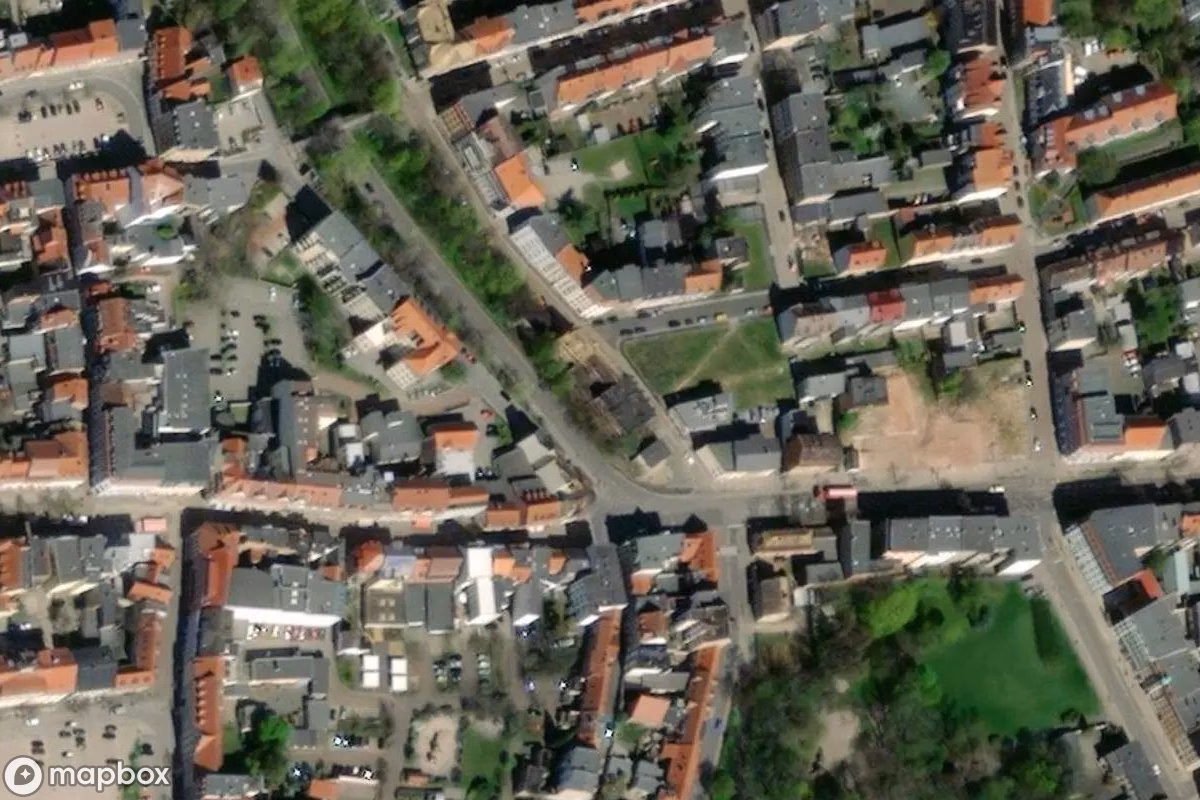 Aerial satellite view of Fabrik, an abandoned Factory in Zeitz, Germany