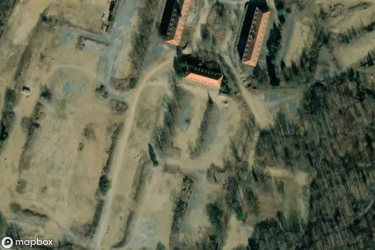 Satellitenansicht von Kaserne, eine verlassene Militär in Darmstadt, Deutschland