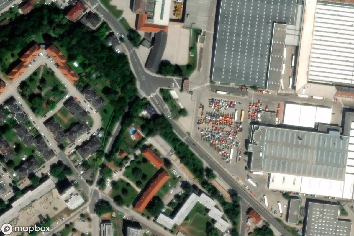 Aerial satellite view of Luftschutzbunker, an abandoned Bunker in Steyr, Austria