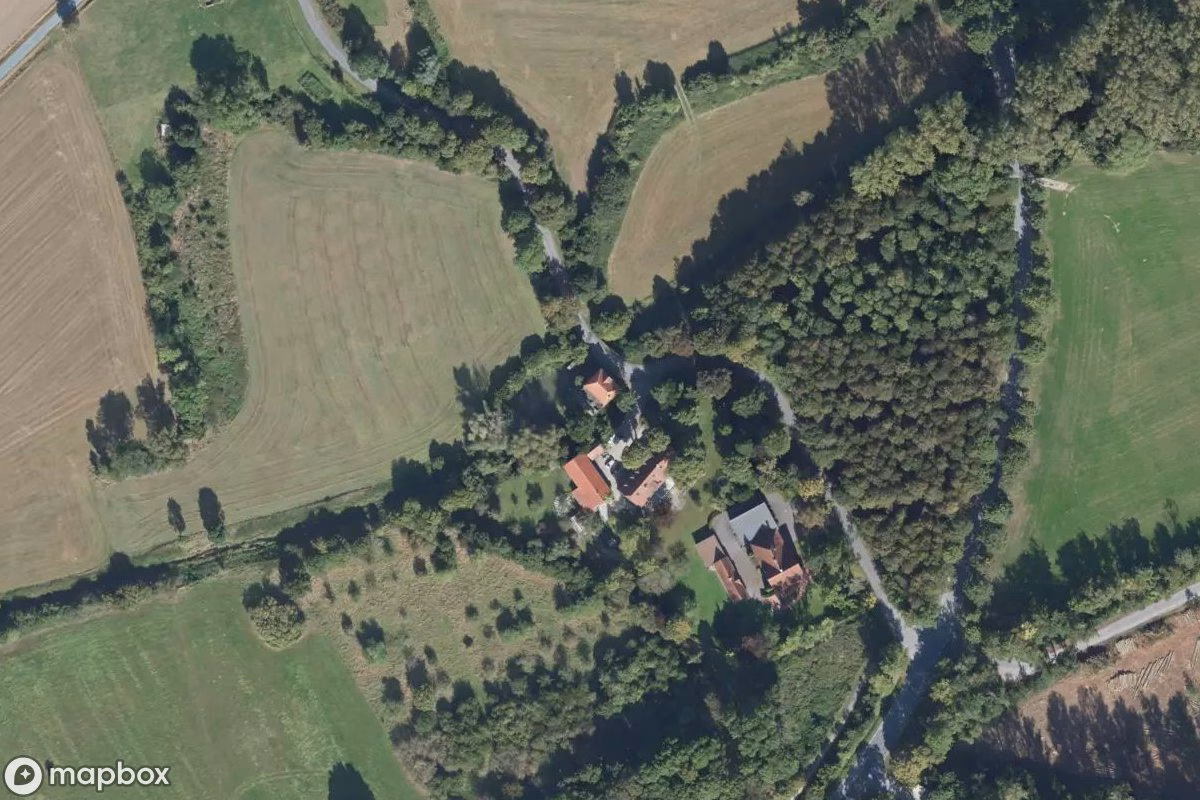 Vista aérea por satélite de Mühle, un Fábrica abandonado en Lippetal, Alemania