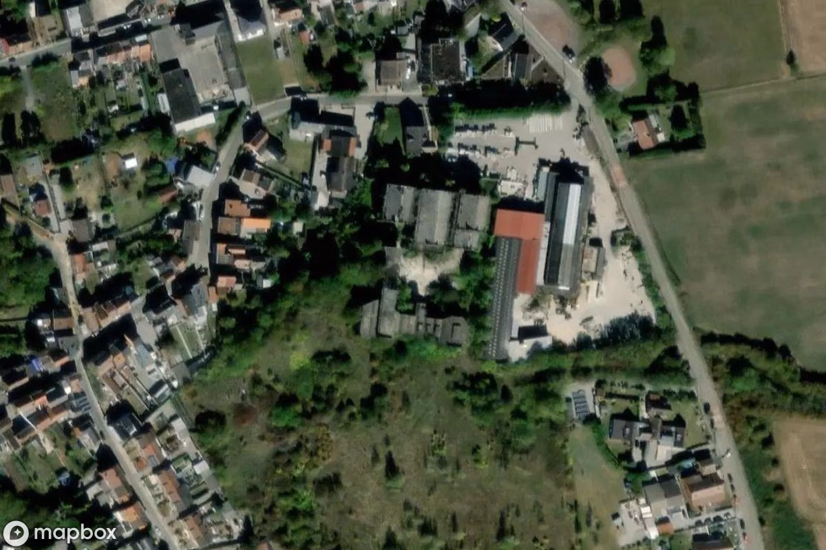 Vue aérienne satellite de Kohlebergwerk Nr. 10, un  abandonné à Châtelineau, Belgique