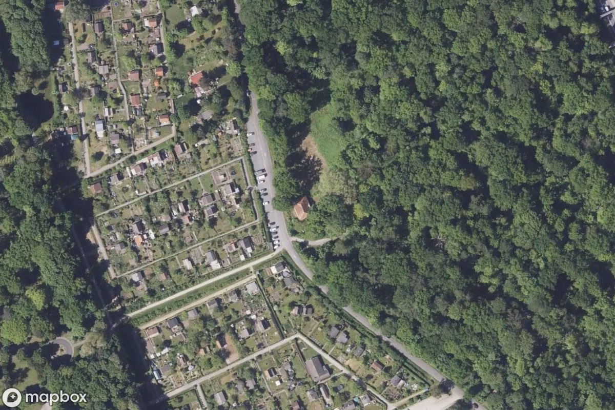 Vista aérea por satélite de Haus, un  abandonado en Hanover, Alemania