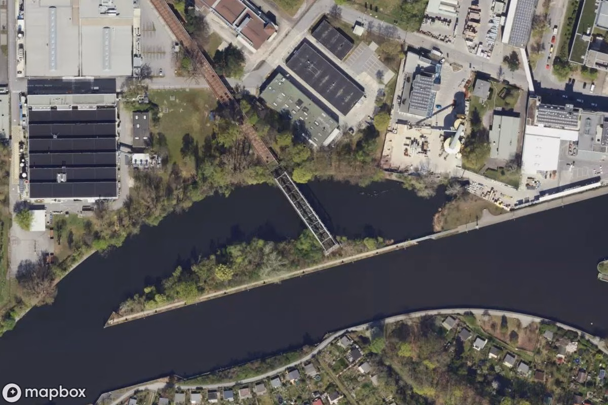 Satellitenansicht von Siemensbahn, eine verlassene Bahnhof in Berlin, Deutschland