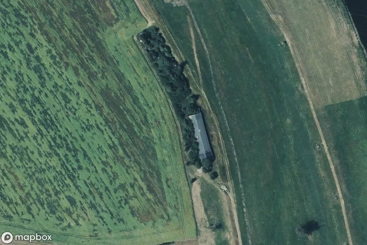 Aerial satellite view of Haus mit Gartenanlage, an abandoned Residence in Strehla, Germany