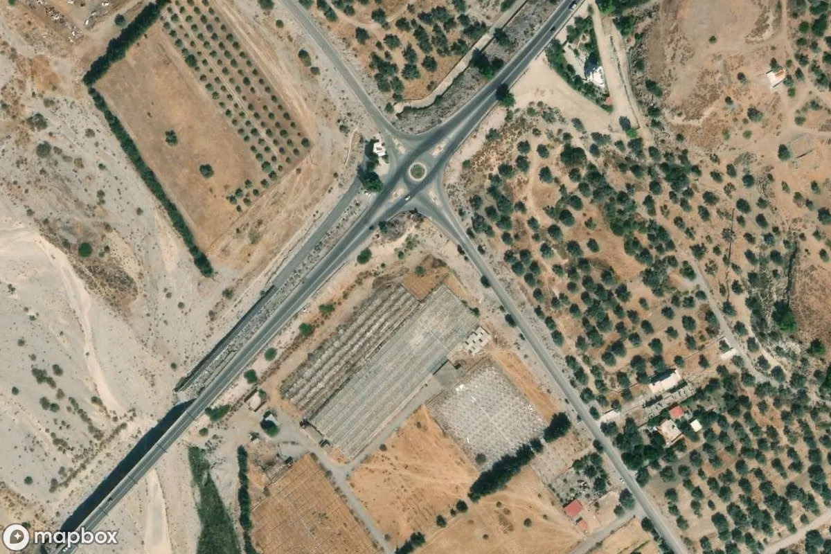 Aerial satellite view of Lost Place, an abandoned  in Μάσαρη, Greece