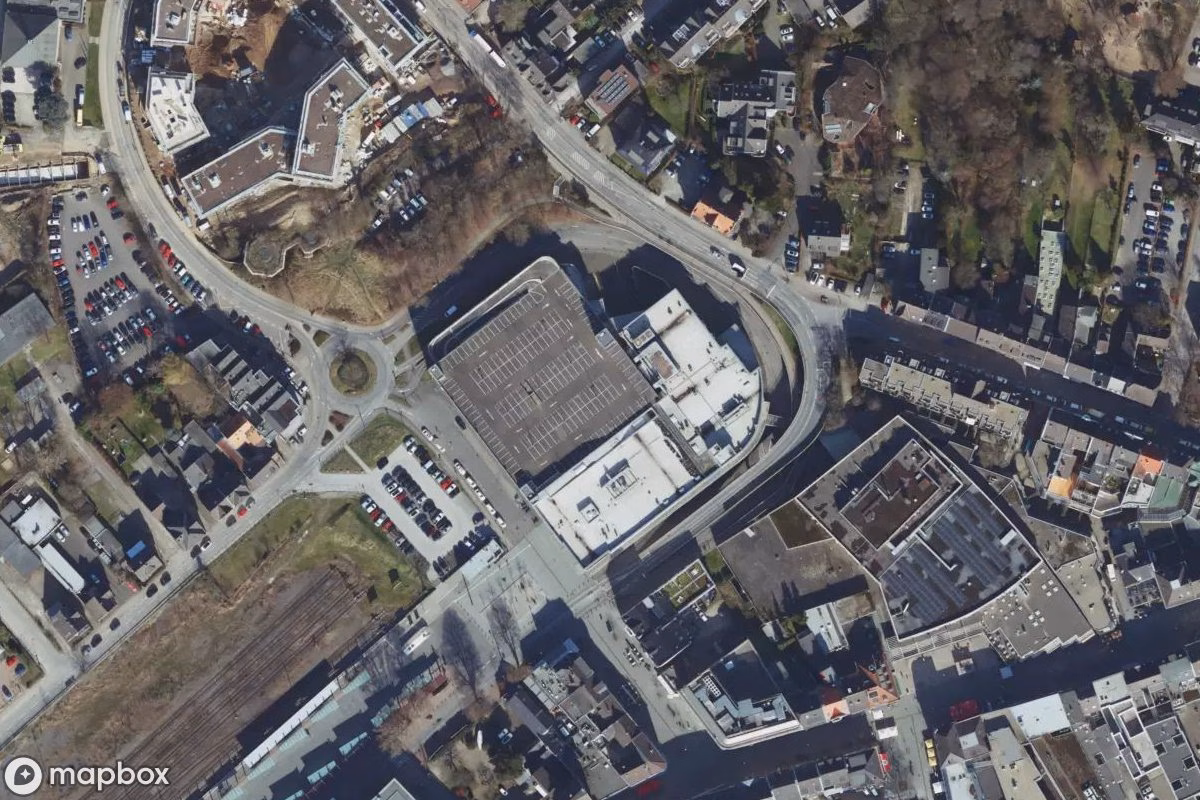 Satellitbillede set fra luften af Einkaufszentrum, et forladt Butik i Bergisch Gladbach, Tyskland