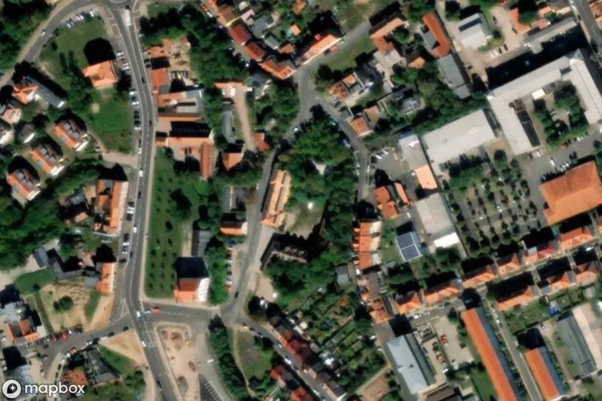 Műholdas légi felvétel Baubetrieb helyszínről, egy elhagyatott  itt: Gotha, Németország