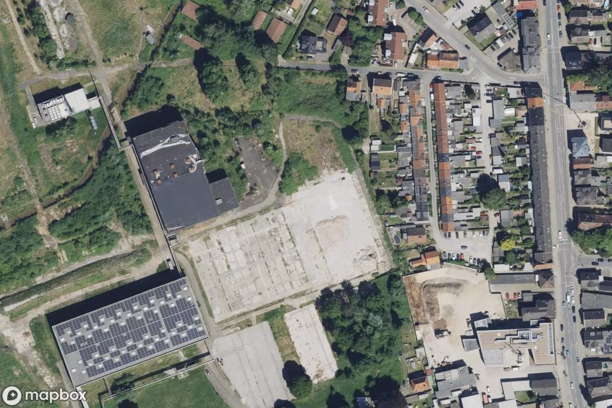 Satellitbillede set fra luften af Lenolium-Fabrik, et forladt Fabrik i Delmenhorst, Tyskland