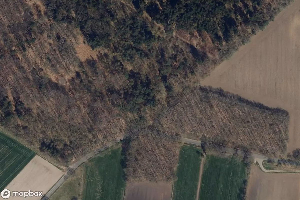 Aerial satellite view of Militärgelände, an abandoned Military Site in Geestland, Germany