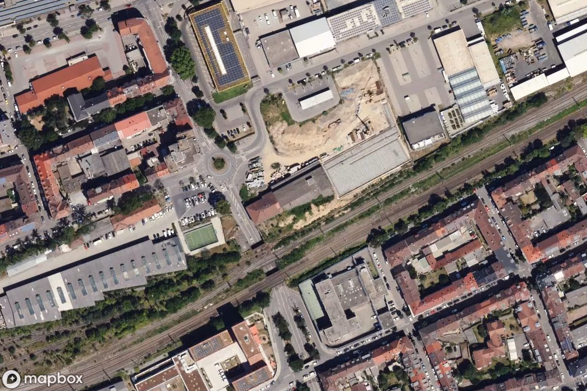 Satellitenansicht von Zollhalle, eine verlassene Industrieanlage in Pforzheim, Deutschland