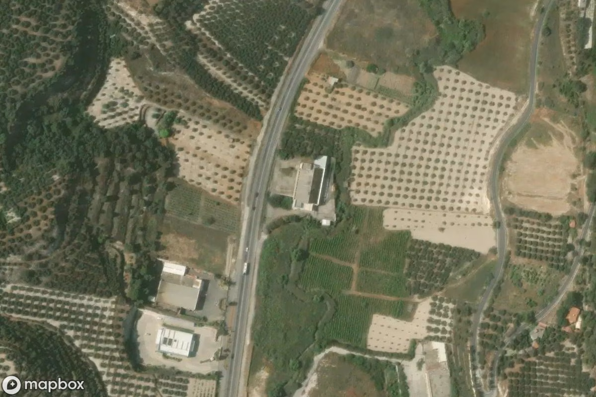 Aerial satellite view of Fabrik, an abandoned Factory in Heraklion Municipal Unit, Greece